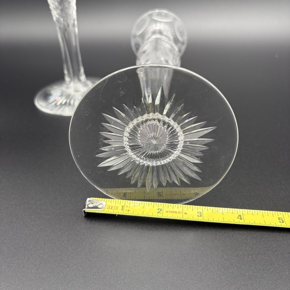 Pairpoint Crystal 11" Tall‎ Hollow Candlestick Brilliant Polish Floral Etched - Picture 9 of 12